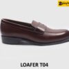 Giày lười nam đơn giản thanh lịch màu nâu cao cấp T04 001