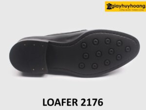 Giày lười nam phối da đan xen màu đen cao cấp loafer 2176 006