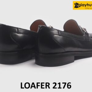 Giày lười nam phối da đan xen màu đen cao cấp loafer 2176 005
