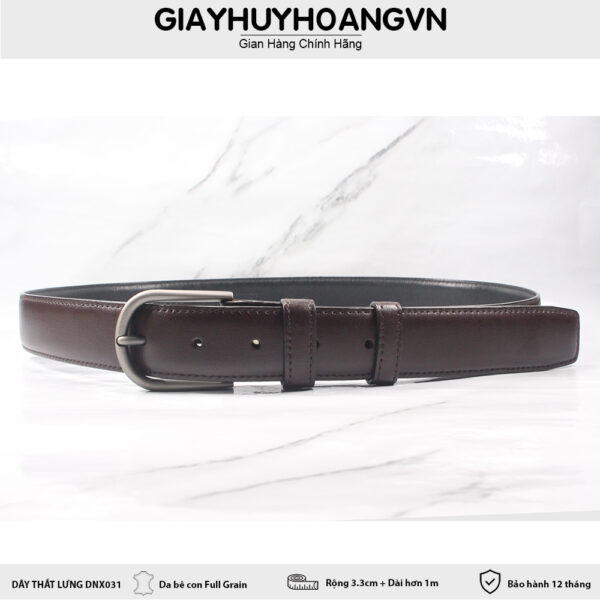 Dây thắt lưng nam 3.3 cm khóa kim đầu tròn DNX031 004