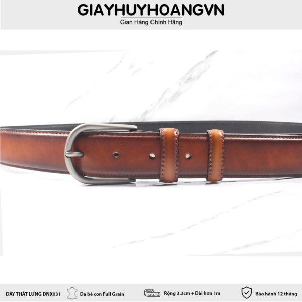Dây thắt lưng nam 3.3 cm khóa kim đầu tròn DNX031 003