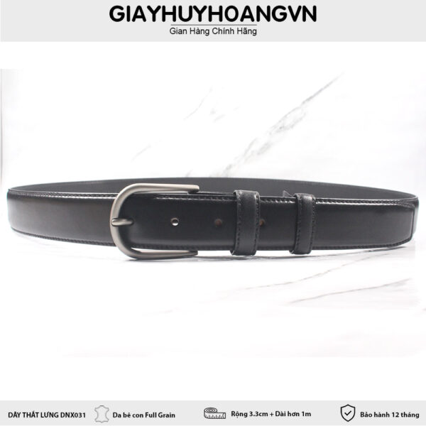 Dây thắt lưng nam 3.3 cm khóa kim đầu tròn DNX031 002