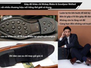 Banner đế giày tây nam khâu chỉ đóng thủ công cao cấp tại giayhuyhoangvn