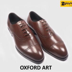 [Size 40] Giày da nam màu nâu thời trang chính hãng Oxford ART 002