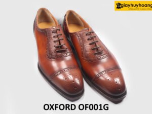 [Size 41]Giày da Oxford nam Full Brogues cao cấp OF001G 003