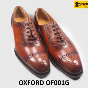 [Size 41]Giày da Oxford nam Full Brogues cao cấp OF001G 003