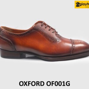 [Size 41]Giày da Oxford nam Full Brogues cao cấp OF001G 001