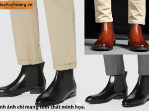 Giày da cổ cao thời trang màu đen lịch lãm Chelsea Boot HH47JG 0125