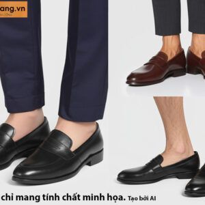 Giày lười nam đơn giản thanh lịch màu nâu cao cấp T04 01212