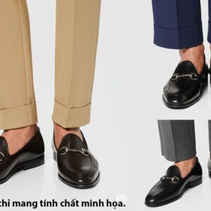 Giày lười nam có khóa horesit màu nâu Loafer T32 0125