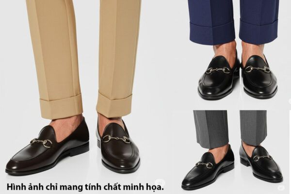 Giày lười nam có khóa horesit màu nâu Loafer T32 0125