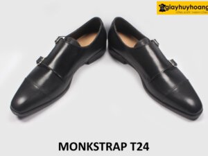 Giày da nam không dây màu đen có khóa Monkstrap T24 003