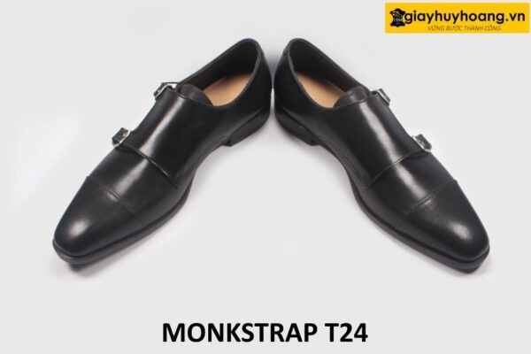 Giày da nam không dây màu đen có khóa Monkstrap T24 003