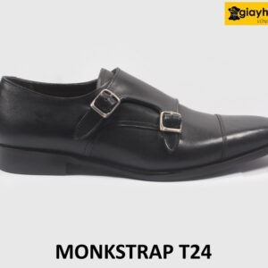 Giày da nam không dây màu đen có khóa Monkstrap T24 001
