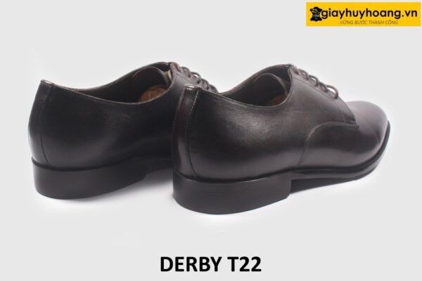 Giày da nam mũi da trơn nâu thanh lịch Derby T22 004