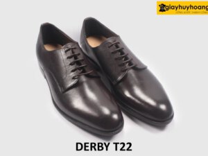 Giày da nam mũi da trơn nâu thanh lịch Derby T22 002