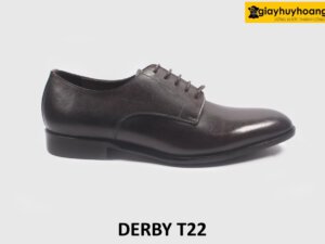 Giày da nam mũi da trơn nâu thanh lịch Derby T22 001