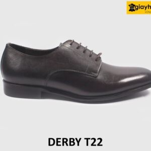 Giày da nam mũi da trơn nâu thanh lịch Derby T22 001