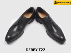 Giày tây nam mũi da trơn màu đen Derby T22 003