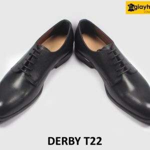 Giày tây nam mũi da trơn màu đen Derby T22 003