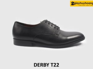 Giày tây nam mũi da trơn màu đen Derby T22 001