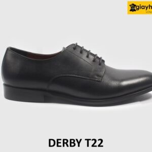 Giày tây nam mũi da trơn màu đen Derby T22 001