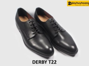 Giày tây nam mũi da trơn màu đen Derby T22 002