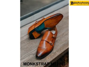 Giày da nam màu bò 2 khóa Double Monkstrap MT2107 004