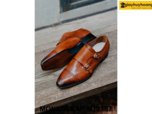 Giày da nam màu bò 2 khóa Double Monkstrap MT2107 003