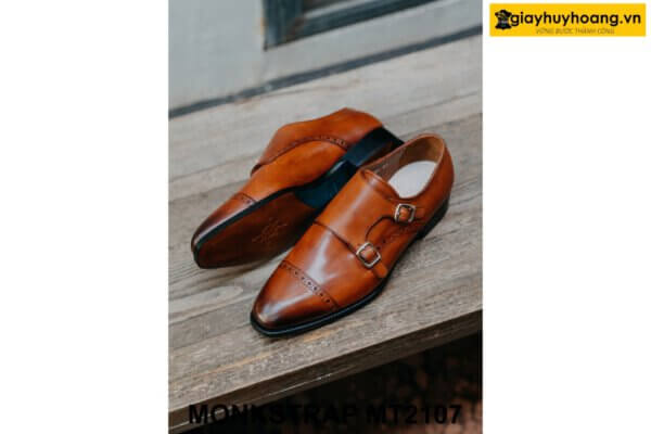 Giày da nam màu bò 2 khóa Double Monkstrap MT2107 003