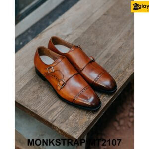 Giày da nam màu bò 2 khóa Double Monkstrap MT2107 001