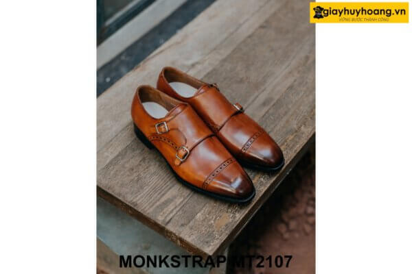 Giày da nam màu bò 2 khóa Double Monkstrap MT2107 001