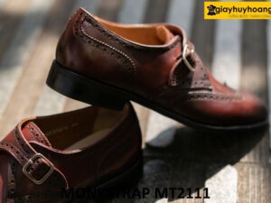 Giày da nam cao cấp đục lỗ Wingtips Monkstrap MT2111 003
