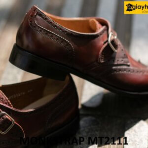 Giày da nam cao cấp đục lỗ Wingtips Monkstrap MT2111 003