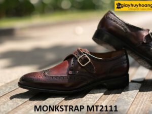 Giày da nam cao cấp đục lỗ Wingtips Monkstrap MT2111 002