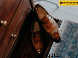 Giày da trơn phối da lộn cá tính Monkstrap MT2115 004