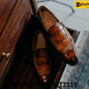 Giày da trơn phối da lộn cá tính Monkstrap MT2115 004