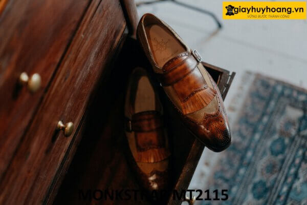 Giày da trơn phối da lộn cá tính Monkstrap MT2115 004