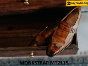 Giày da trơn phối da lộn cá tính Monkstrap MT2115 003