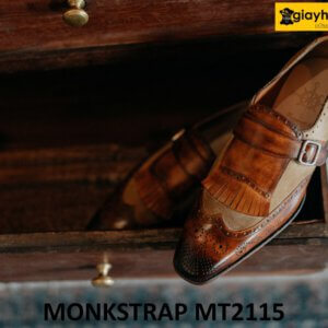 Giày da trơn phối da lộn cá tính Monkstrap MT2115 003