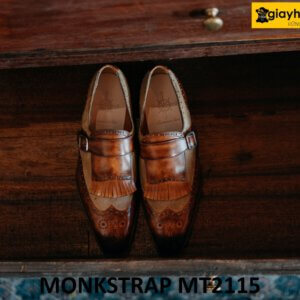 Giày da trơn phối da lộn cá tính Monkstrap MT2115 001