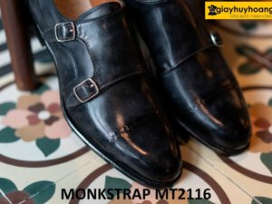 Giày da nam màu đen Double Monkstrap MT2116 001