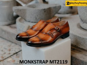 Giày hai khóa nam da bê cao cấp Monkstrap MT2119 005