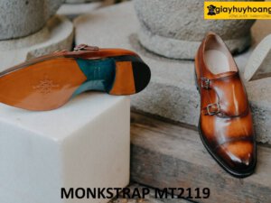 Giày hai khóa nam da bê cao cấp Monkstrap MT2119 004