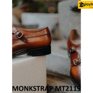 Giày hai khóa nam da bê cao cấp Monkstrap MT2119 003