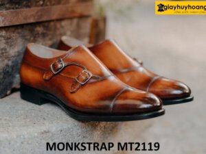 Giày hai khóa nam da bê cao cấp Monkstrap MT2119 001