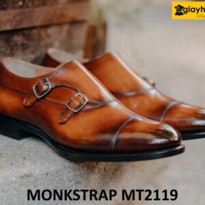 Giày hai khóa nam da bê cao cấp Monkstrap MT2119 001