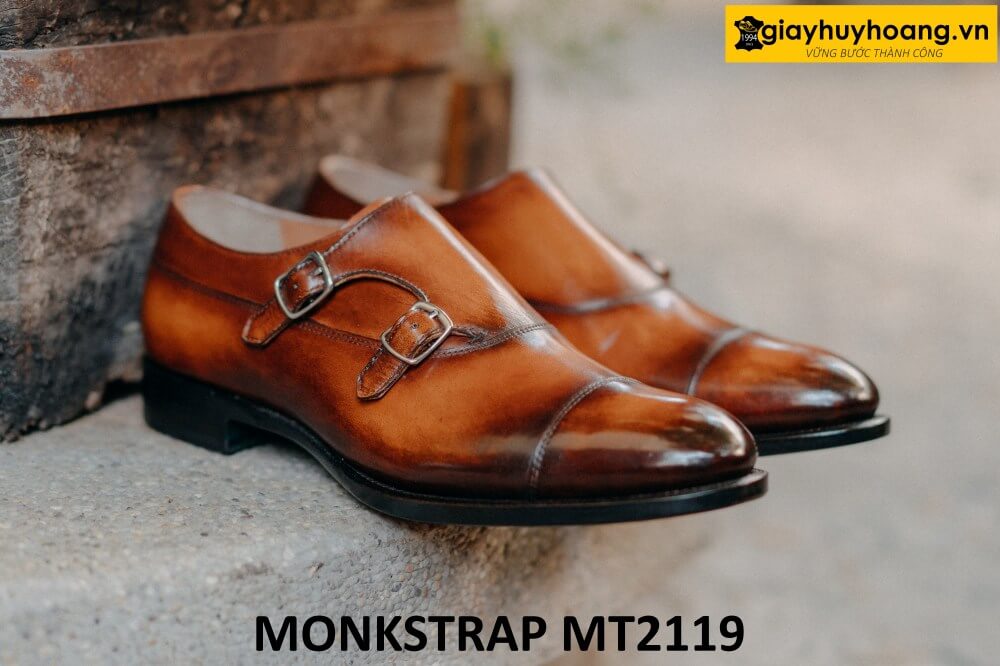 dat-dong-giay-da-nam-thu-cong-monkstrap-mt2119-005 Giày hai khóa nam da bê cao cấp Monkstrap MT2119 001
