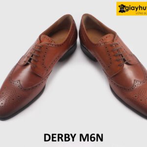 Giày tây nam buộc dây derby cao cấp M6N màu bò 004