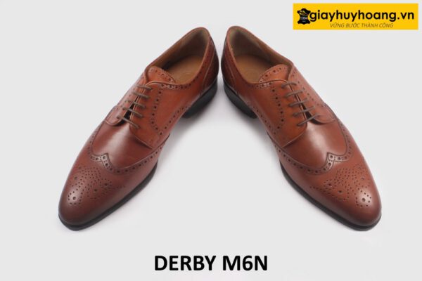 Giày tây nam buộc dây derby cao cấp M6N màu bò 004